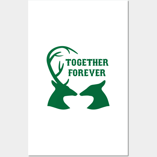 Together Forever - Deer Wall Art by AmazingArtMandi